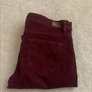 Paige maroon skinny jeans